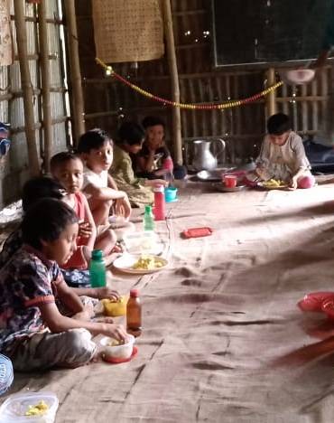 Mid-day meal (Khichuri), Nekbando,  Jaldhaka, Nilphamari